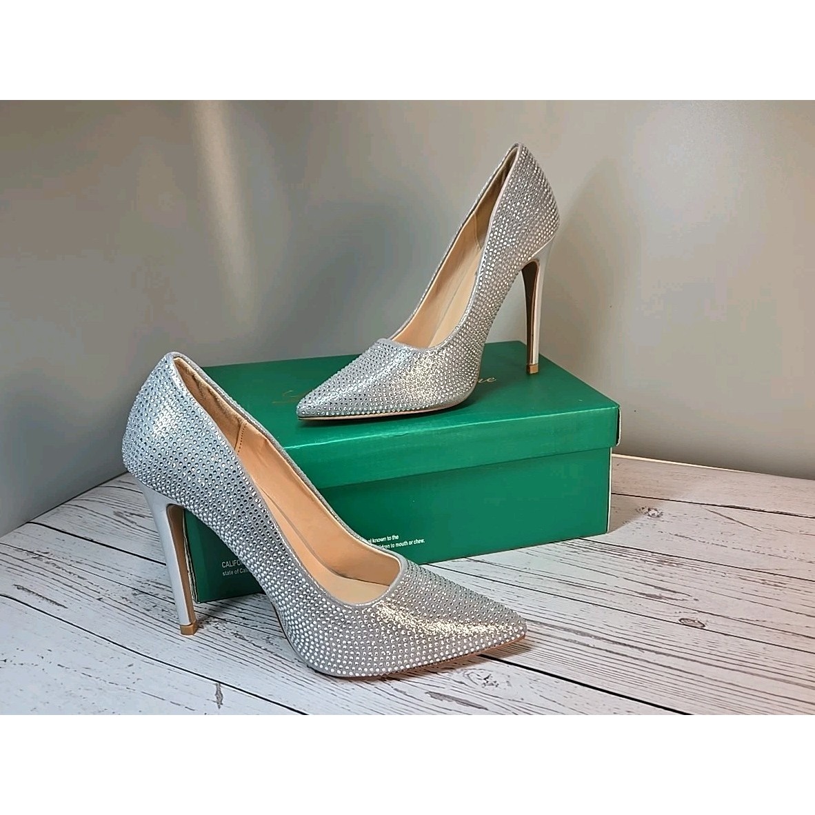 Lauren Lorraine Dori Rhinestone Pointed Toe High Heel Stiletto Formal Women Sz 6